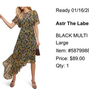 ASTR floral asymmetrical hem dress